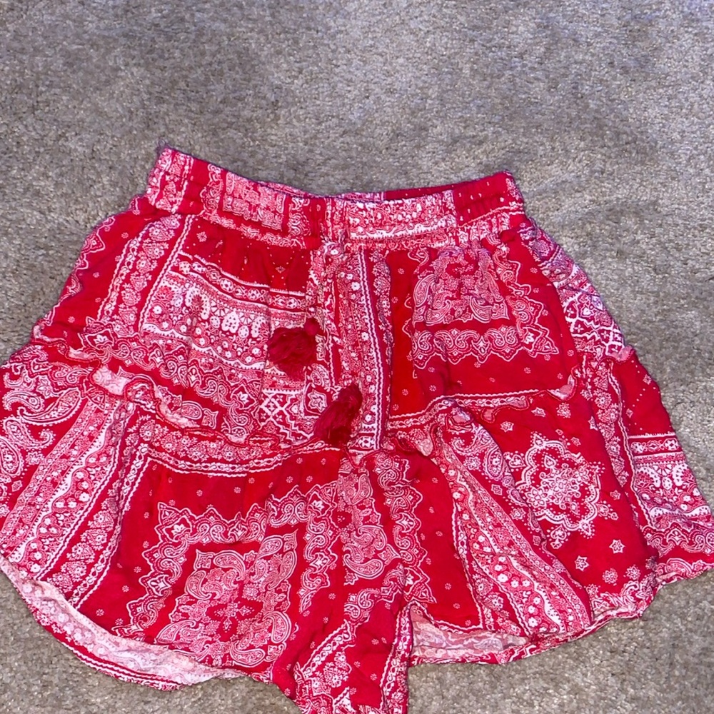Pink and white shorts